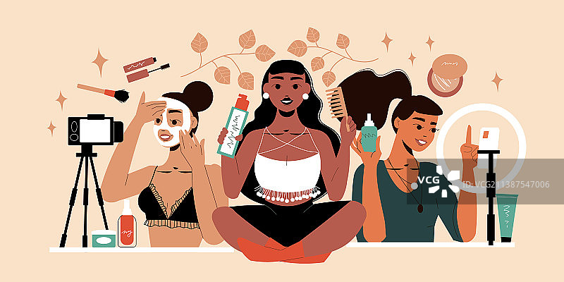 美妆博主图片素材