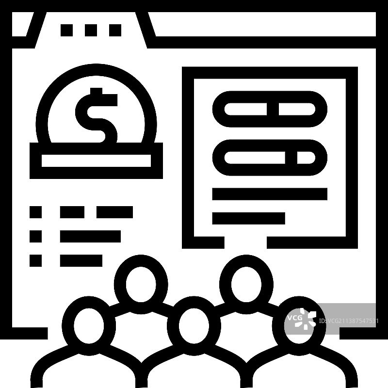 众筹商业线性图标图片素材