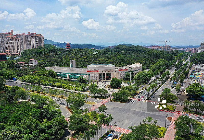 广东省广州市增城区荔枝文化公园航拍图片素材