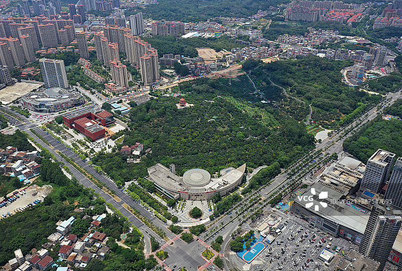 广东省广州市增城区荔枝文化公园航拍图片素材