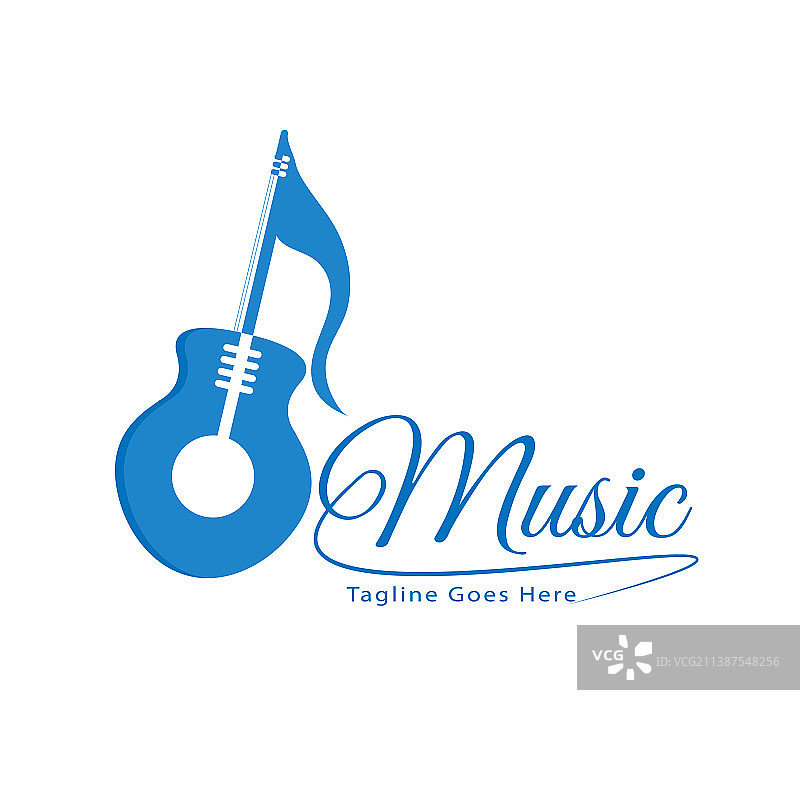 吉他剪影Logo音乐模板图片素材