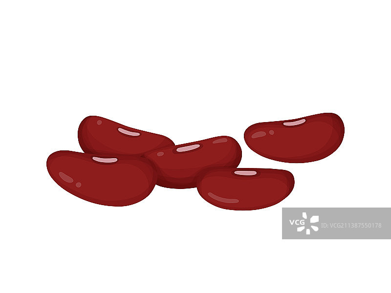 卡通风格的健康芸豆、红豆图片素材