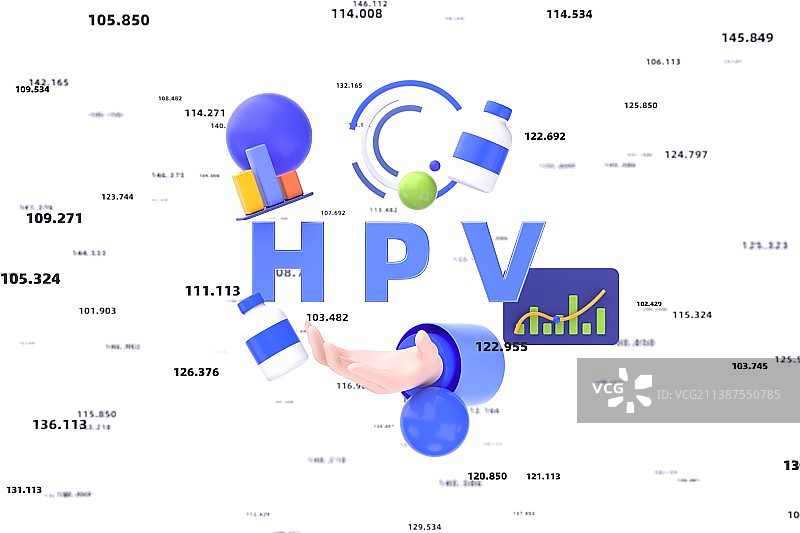 3D渲染HPV疫苗卡通插画图片素材