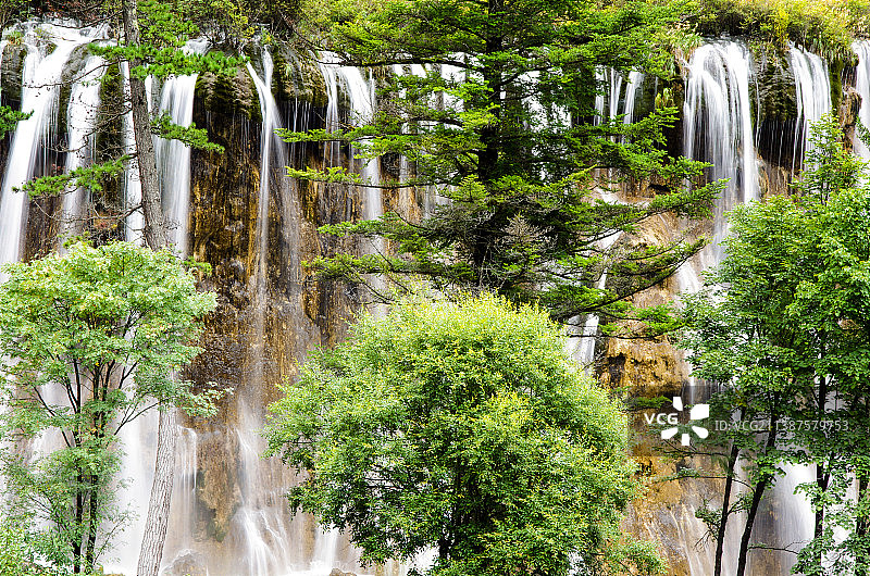 四川九寨沟瀑布图片素材