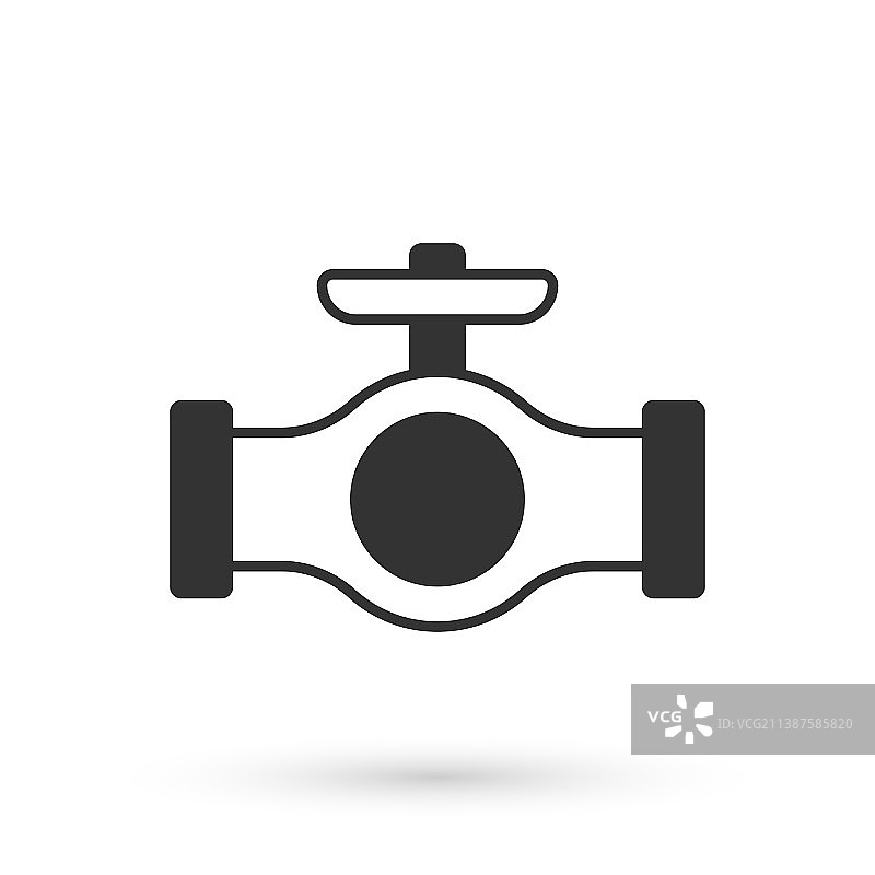 灰色带阀门油管白色背景图标图片素材