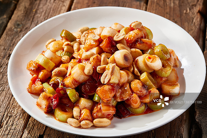 传统菜肴川香宫保鸡丁图片素材