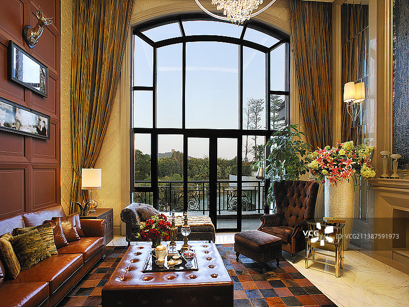 别墅奢华会客厅图片素材