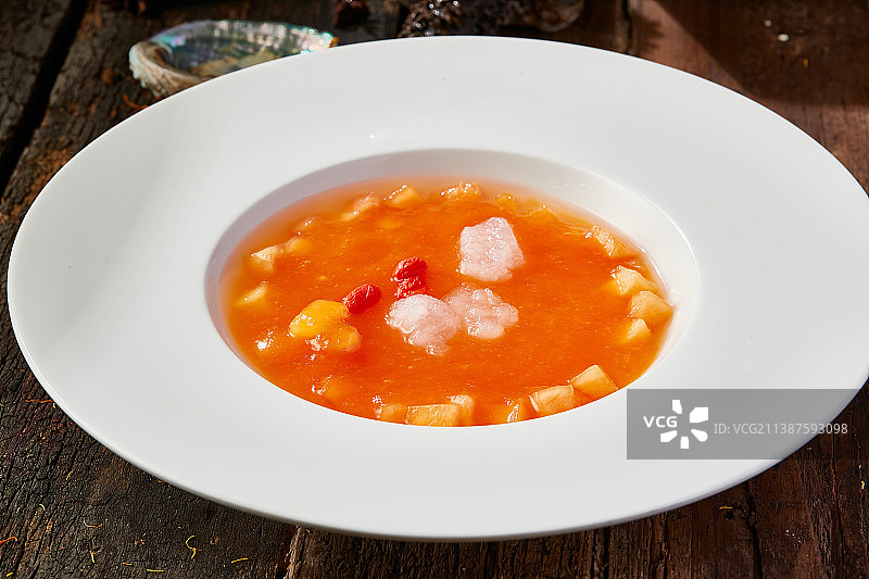 官府菜木瓜炖雪蛤图片素材