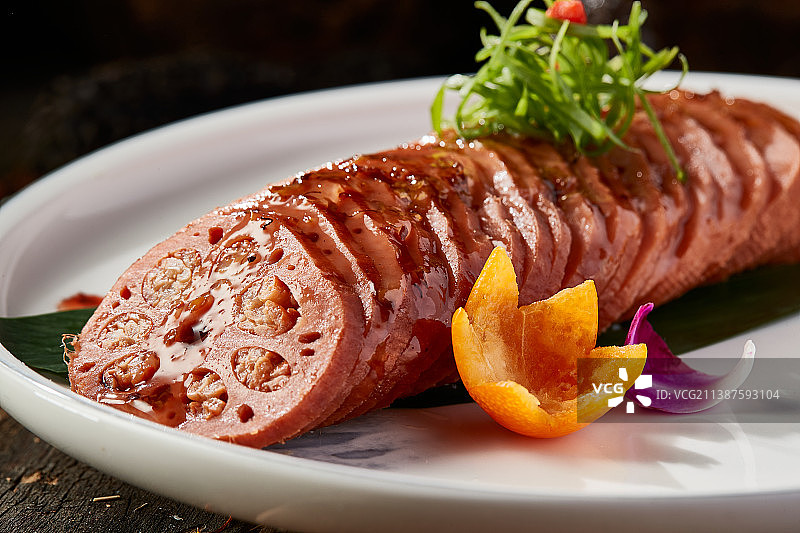 美味蜂蜜桂花蜜黄米藕图片素材