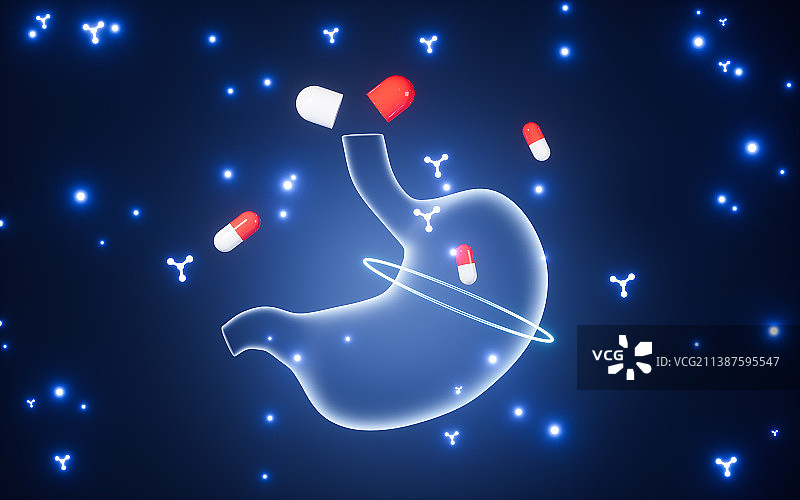 创意胃部背景3D渲染图片素材