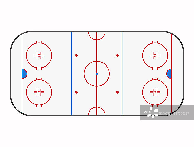 冰球场俯视图：带划痕的竞技场图片素材