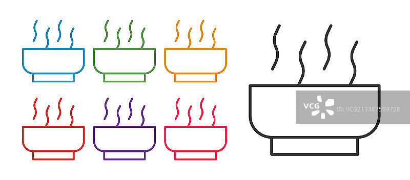 拉面汤碗面条图标合集图片素材