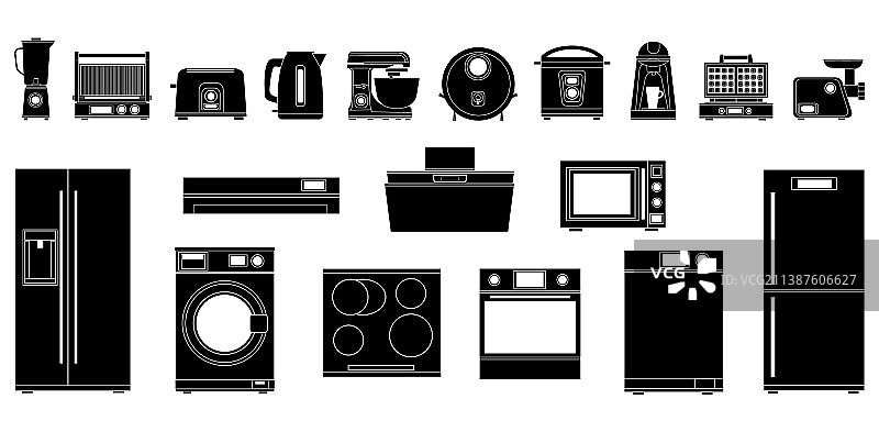 白色背景上的黑色电气剪影图片素材