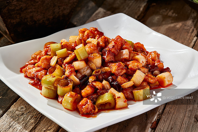 传统菜肴川香宫保鸡丁图片素材