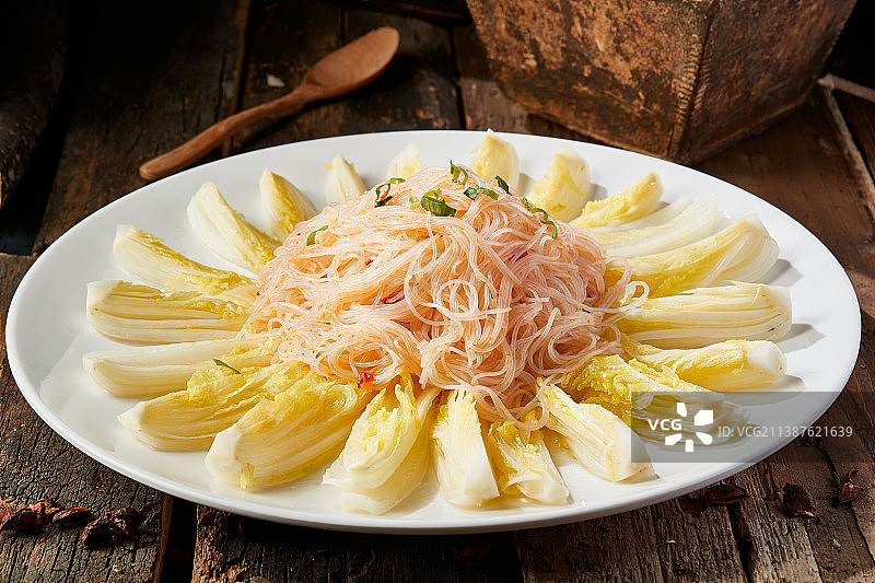 蒜蓉粉丝蒸娃娃菜图片素材