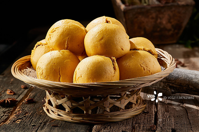 面豆馅开花黄馍馍图片素材