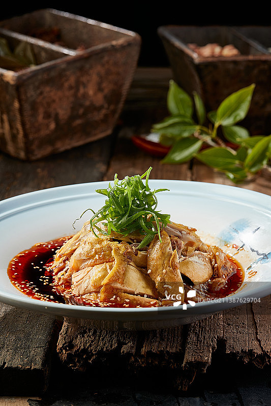 红油口水鸡图片素材