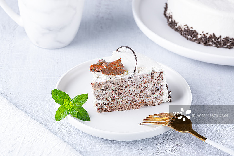 芝士蛋糕和咖啡杯图片素材