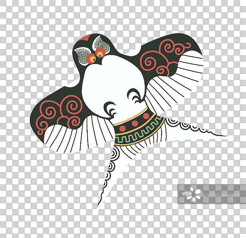 传统风筝手绘插画图片素材