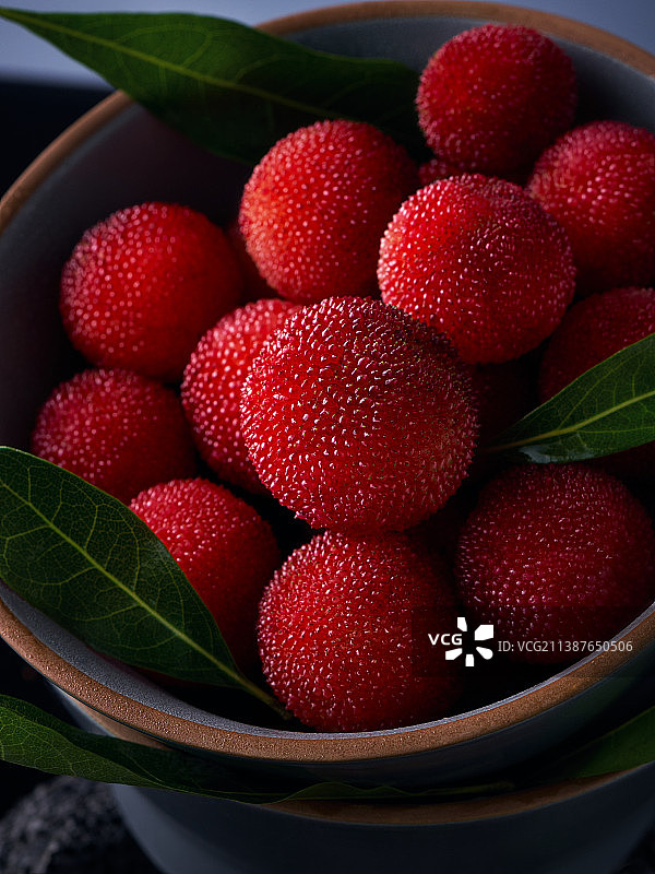 杨梅暗调静物图片素材