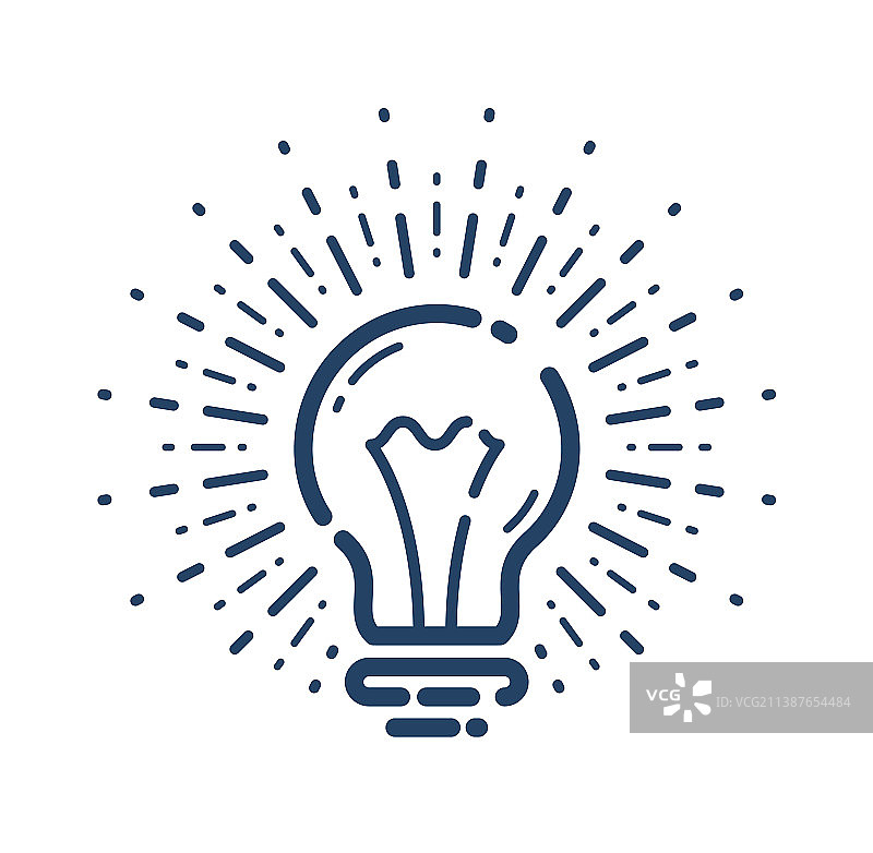线性灯泡创意科学图标图片素材