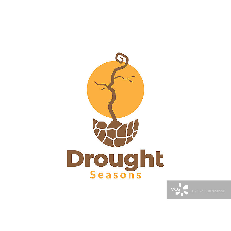 干燥植物与干燥土壤Logo设计图片素材