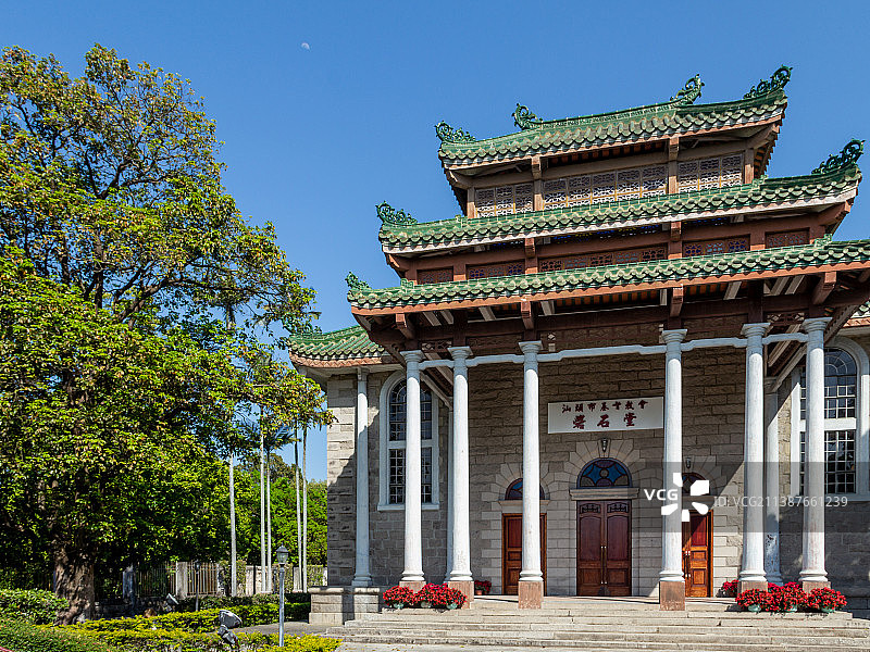 汕头礐石堂中西合璧历史建筑图片素材
