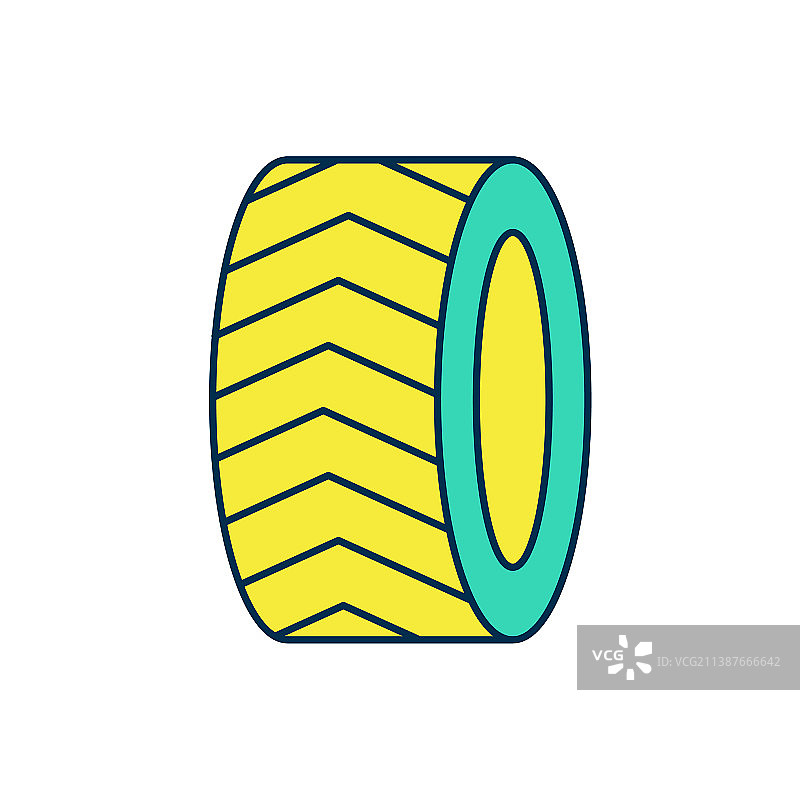 车胎车轮轮廓图标图片素材