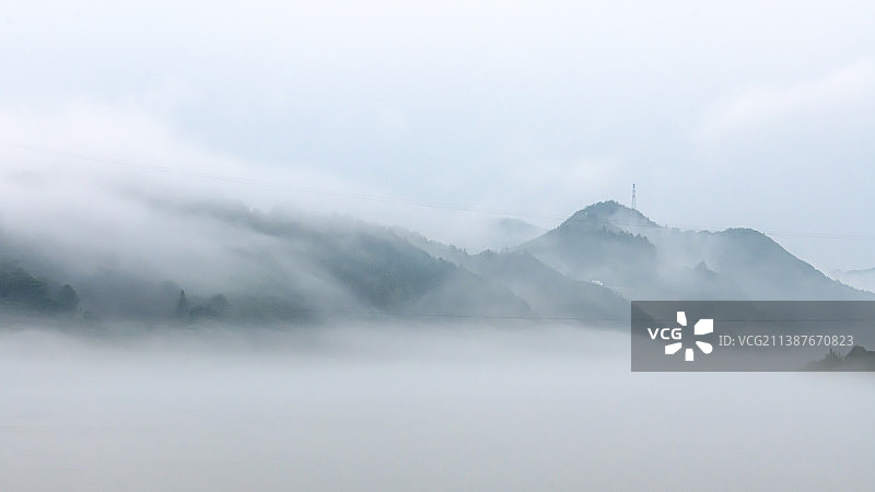 烟雨新安江图片素材