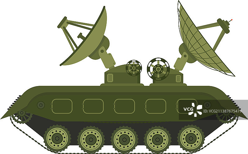 带有现代天线的军用卡车军队运输图片素材