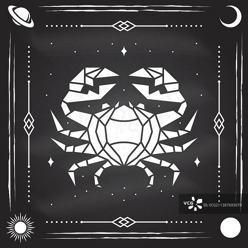 巨蟹座星座占星运势标志设计图片素材