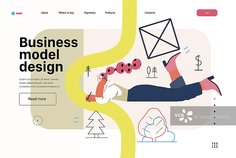 创业网站着陆页模板图片素材