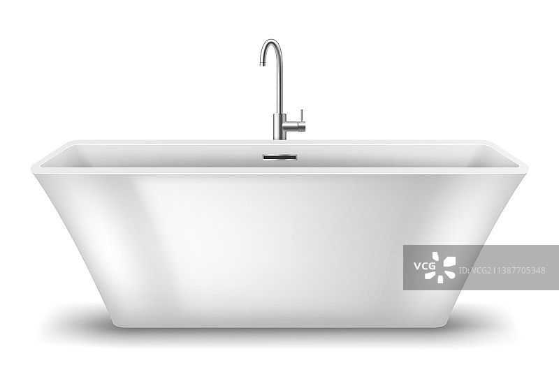 现代白色陶瓷浴缸图片素材