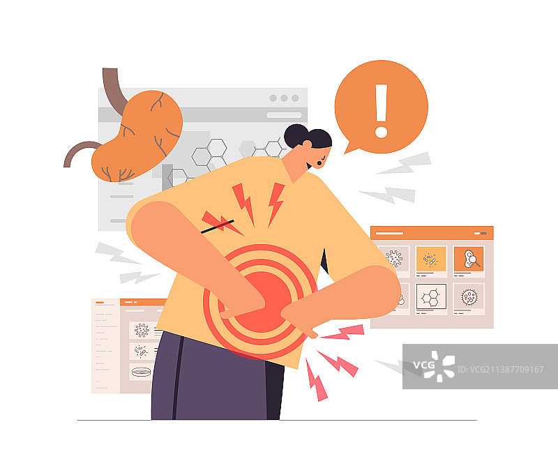 女人腹部疼痛受伤图片素材