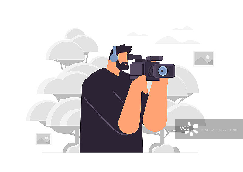 使用摄像机的电视摄像师图片素材