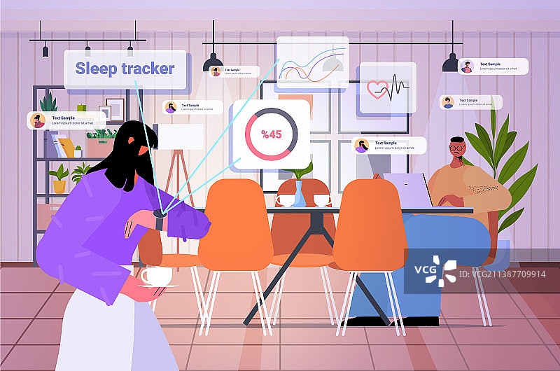 商务人士使用智能手表图片素材