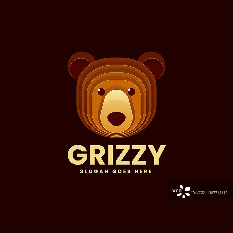 渐变色灰熊logo图片素材
