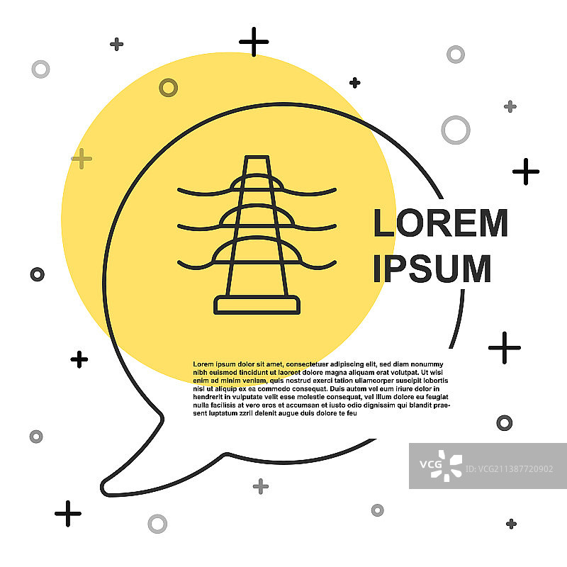 黑色线条电力塔图片素材