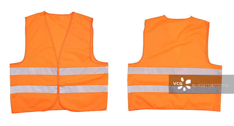 橙色安全背心正反面视图，摩尔多瓦图片素材
