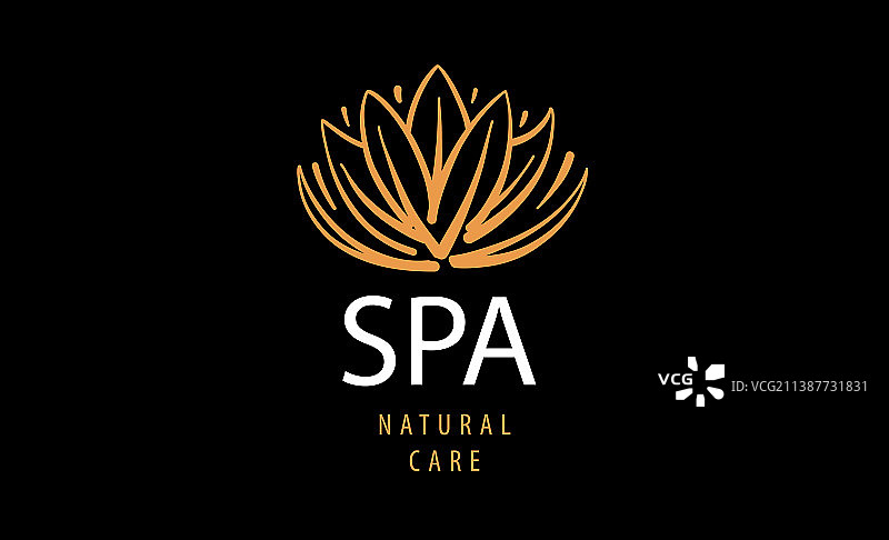 黑色背景上的水疗Logo图片素材