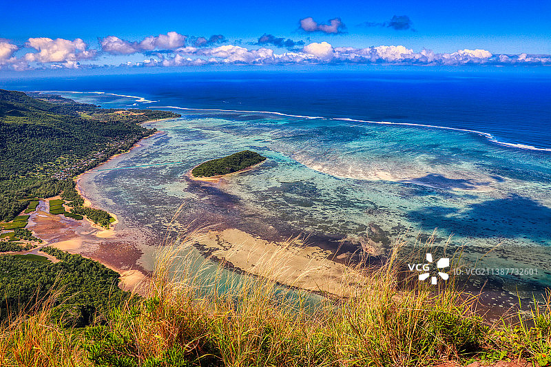 莫纳山，毛里求斯海天一览图片素材