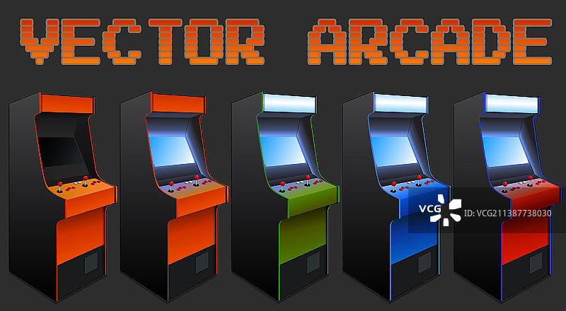 经典复古游戏厅街机图片素材