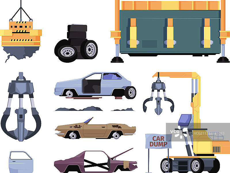 城市钢材垃圾回收场图片素材