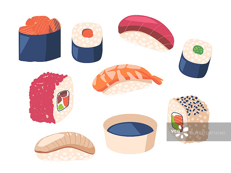 日本美食：寿司和卷图片素材