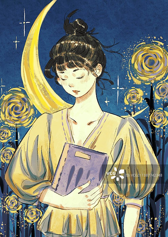 女孩的星辰大海图片素材