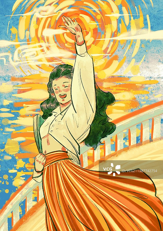 夏日女孩图片素材