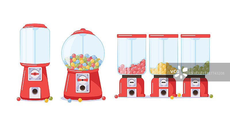 装满糖果的泡泡糖机合集图片素材