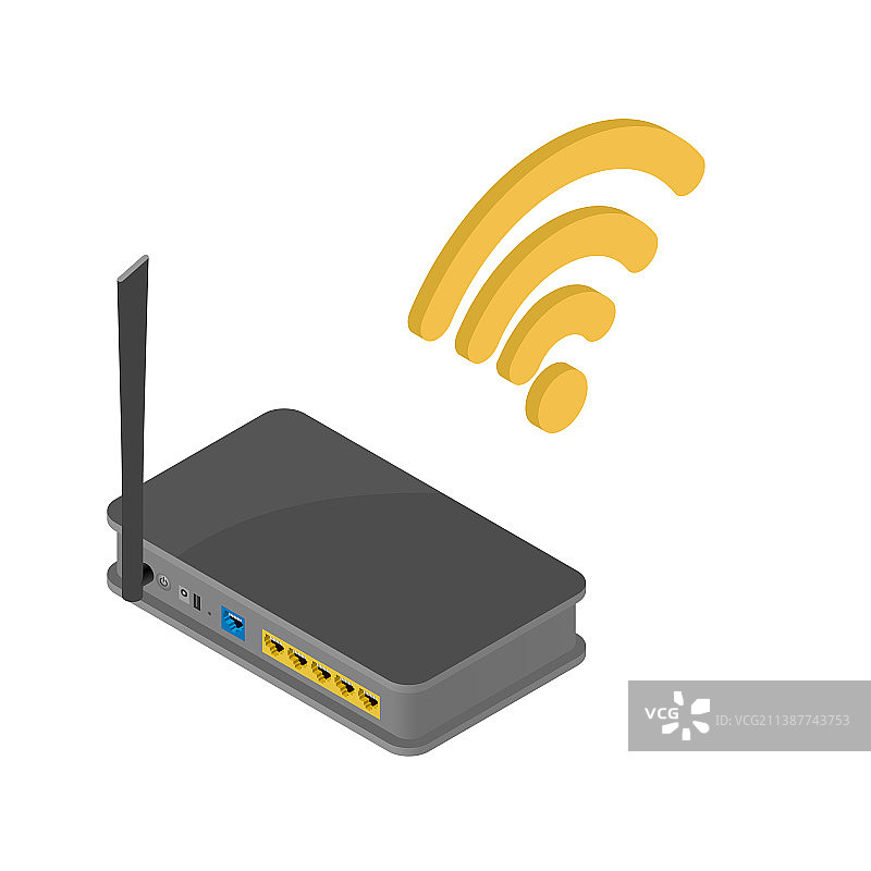 路由器2.5D图标图片素材
