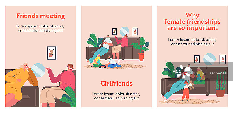 妈妈的女朋友在家里的卡通banner，快乐的图片素材