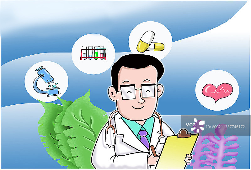 插画：中国医师节图片素材